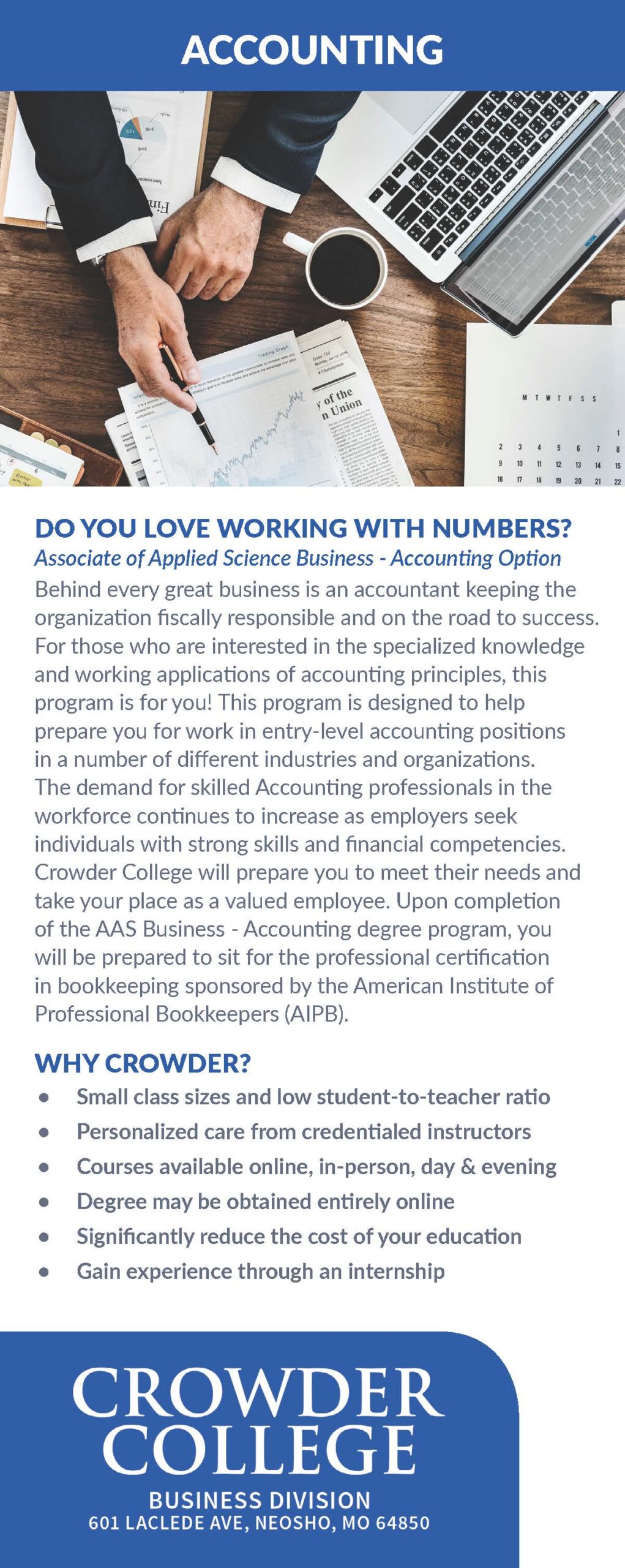 Information about Crowder College accounting program
