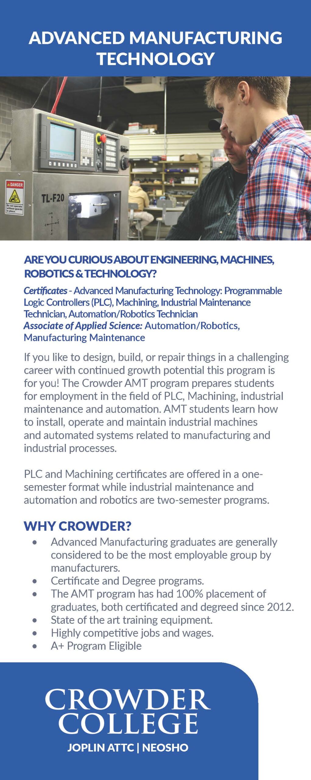 Advanced Manufacturing program at Crowder College