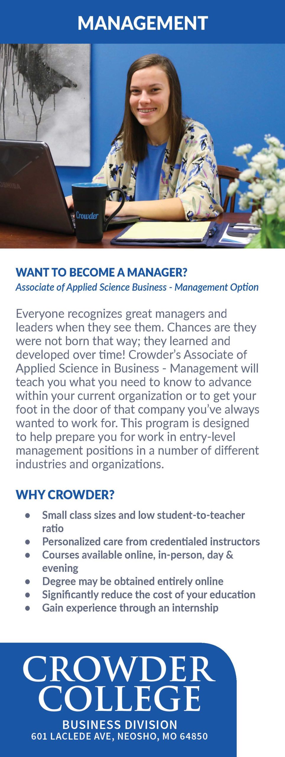 Crowder College Business Management Program information