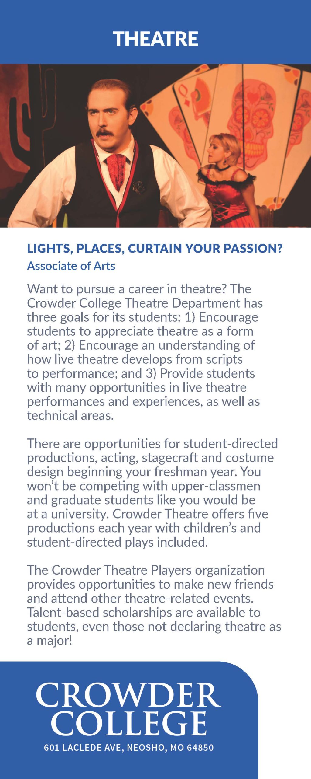 Theatre program information at Crowder College