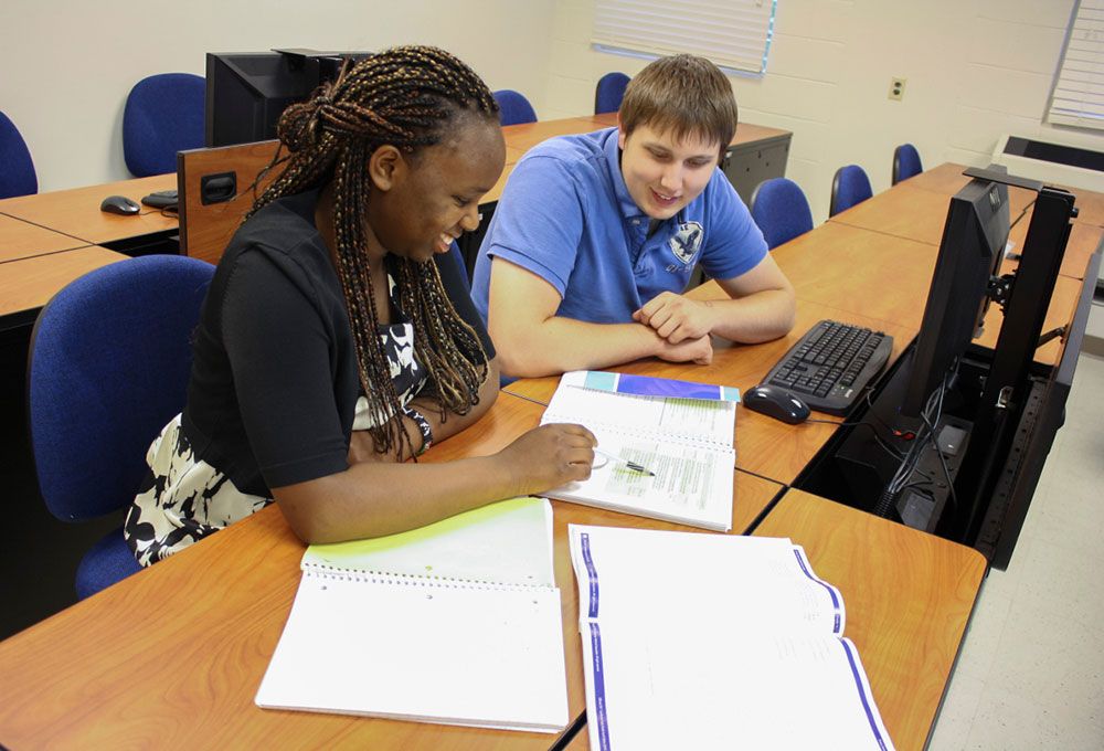 Students in a business class